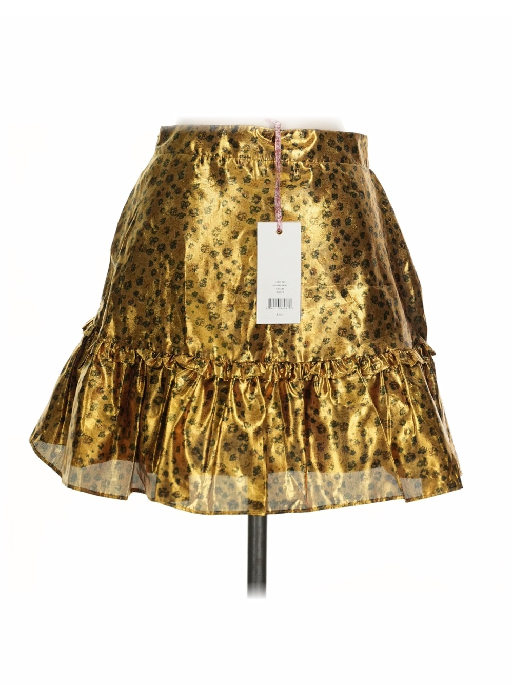 🌼 NWT LoveShackFancy Jovanna Safari Gold Mini Skirt Size 0 • MSRP $325 🌼